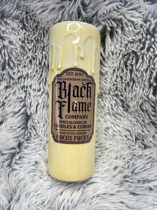 Black Flame Candle Drip Halloween Tumbler