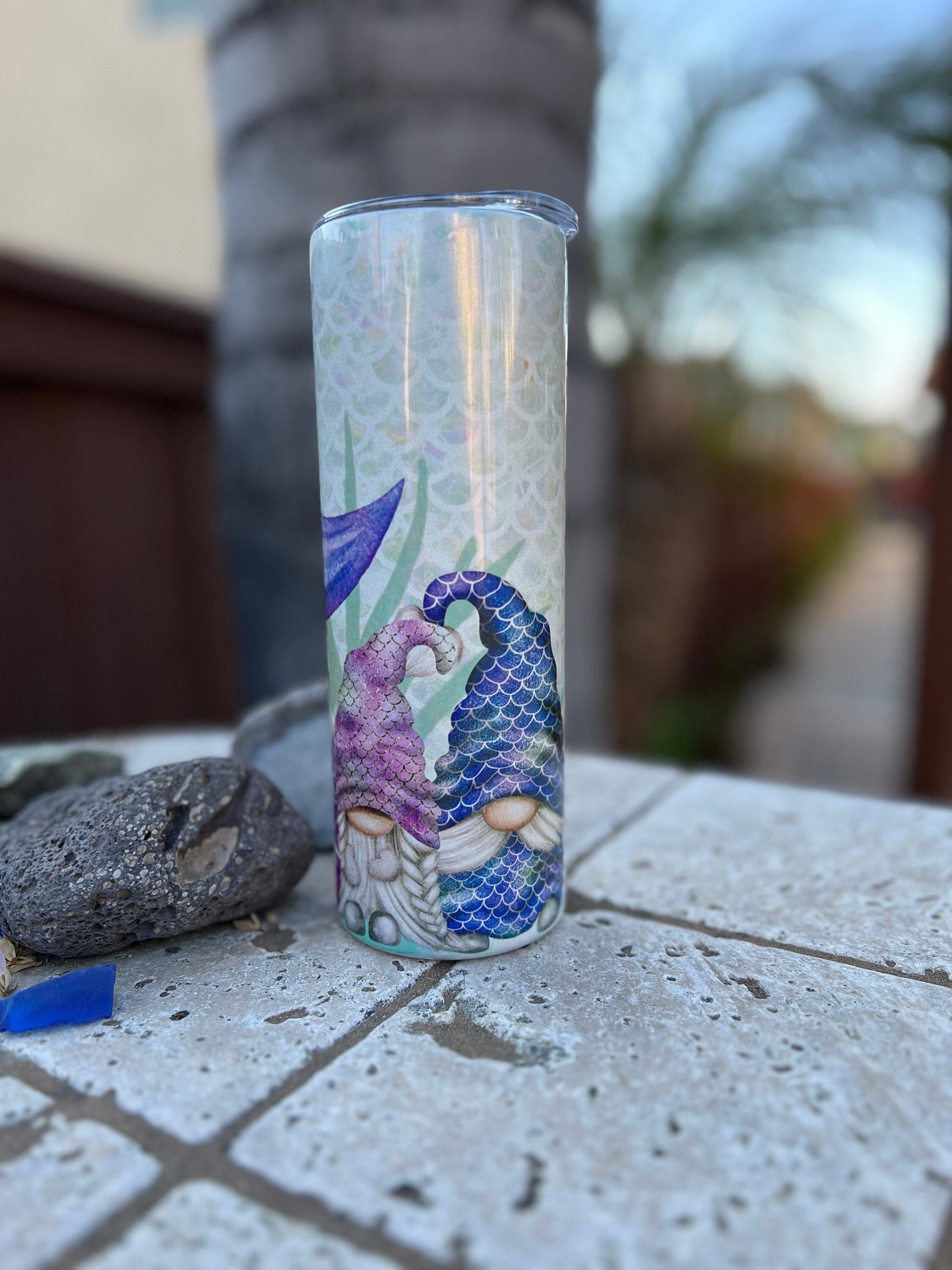 Shimmery Mermaid Gnomes 20oz Tumbler With Straw