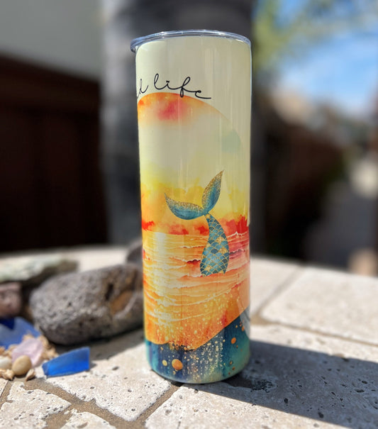 Mermaid Life Sunset 20oz Tumbler with Straw