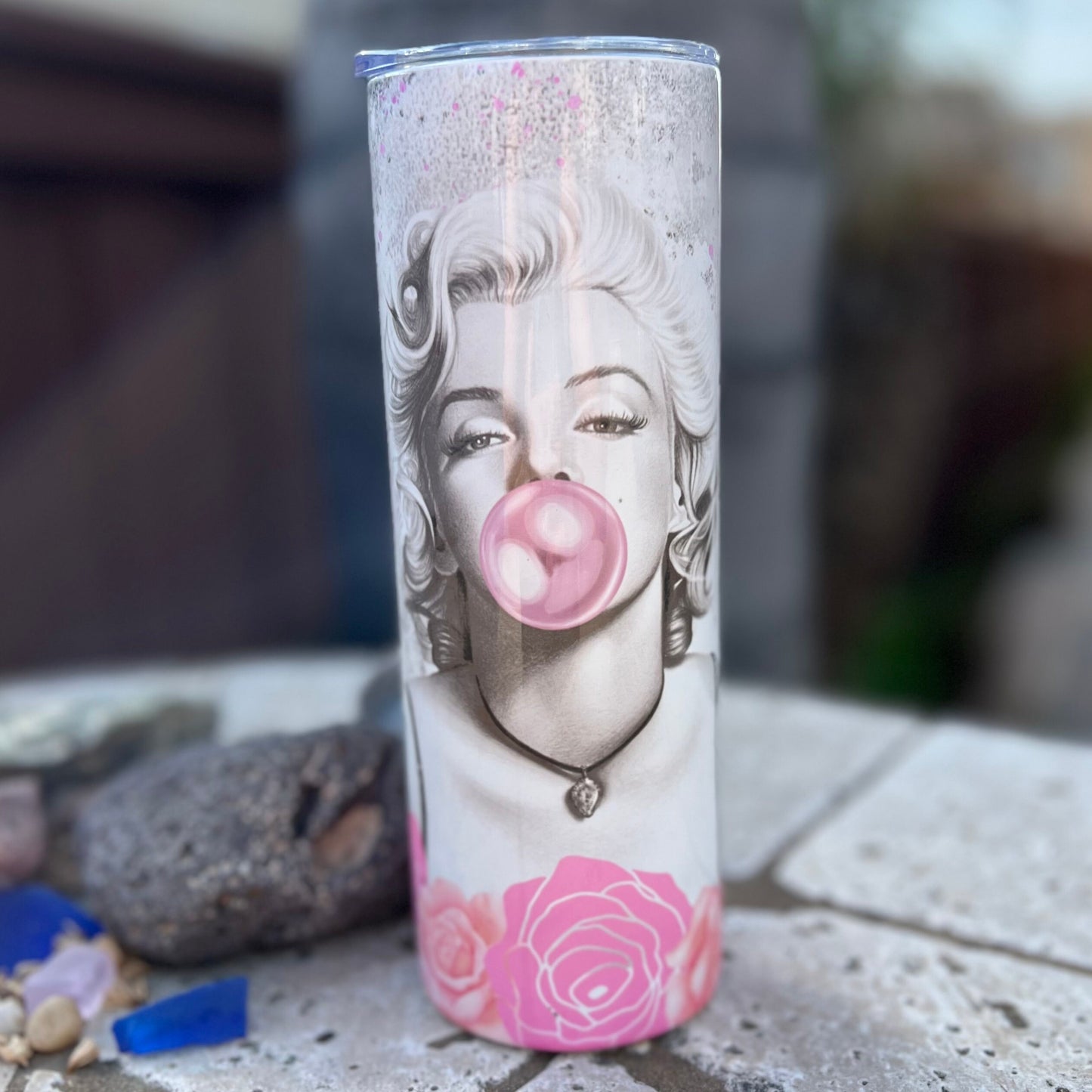 Monroe Bubble Gum Pink Non Resin Sublimation 20oz tumbler