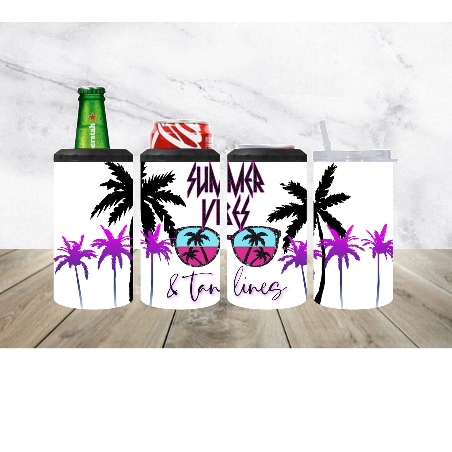 Summer Vibes and Tan Lines 4 in 1 Can Cooler