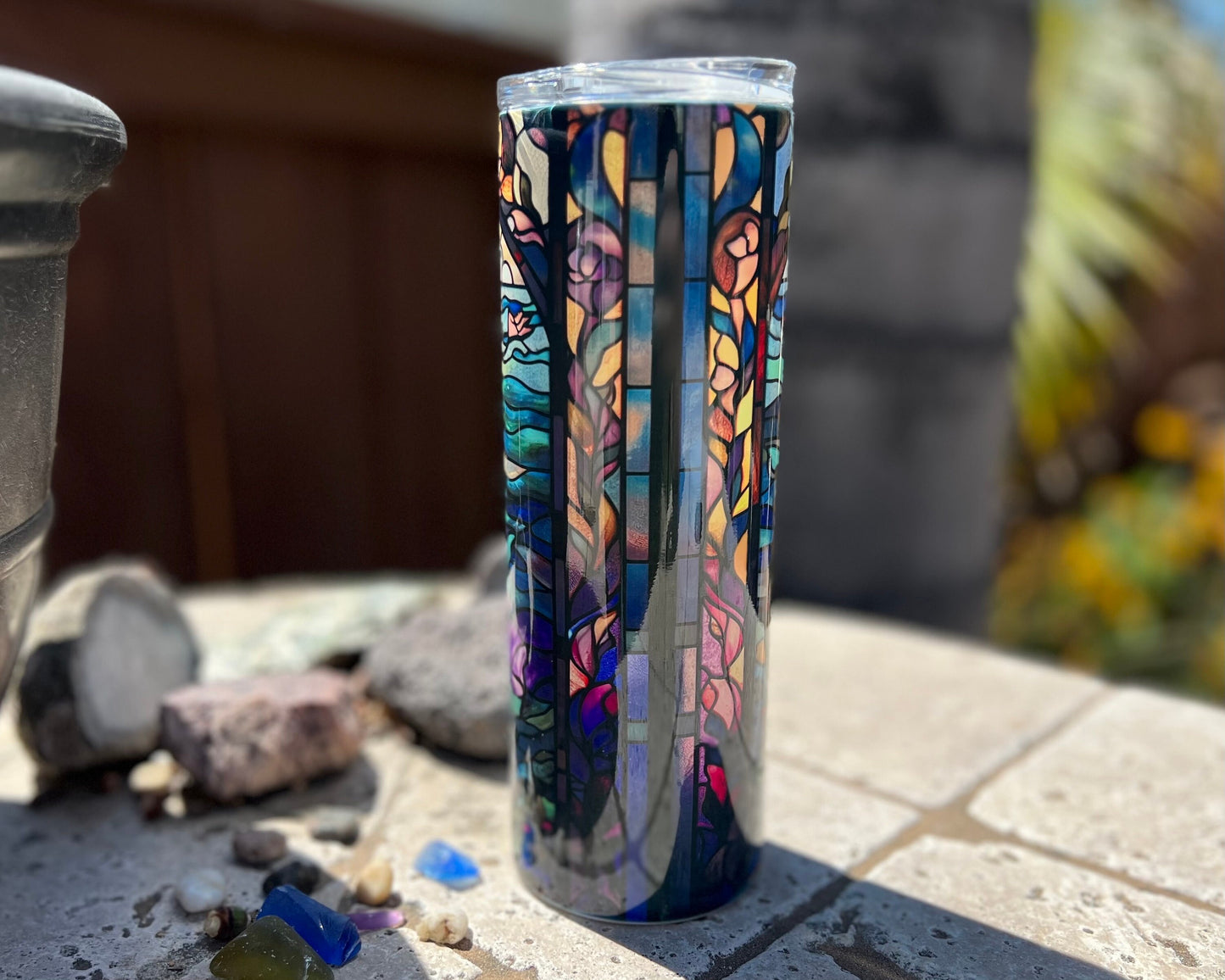 Stained Glass Mermaid 20oz Skinny Tumbler Gift Ideas