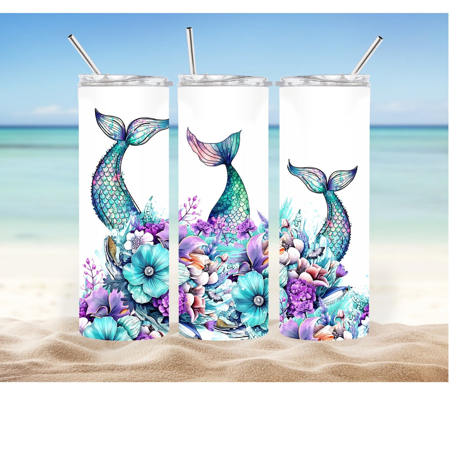 Mermaid Tails 20oz Tumbler with Straw