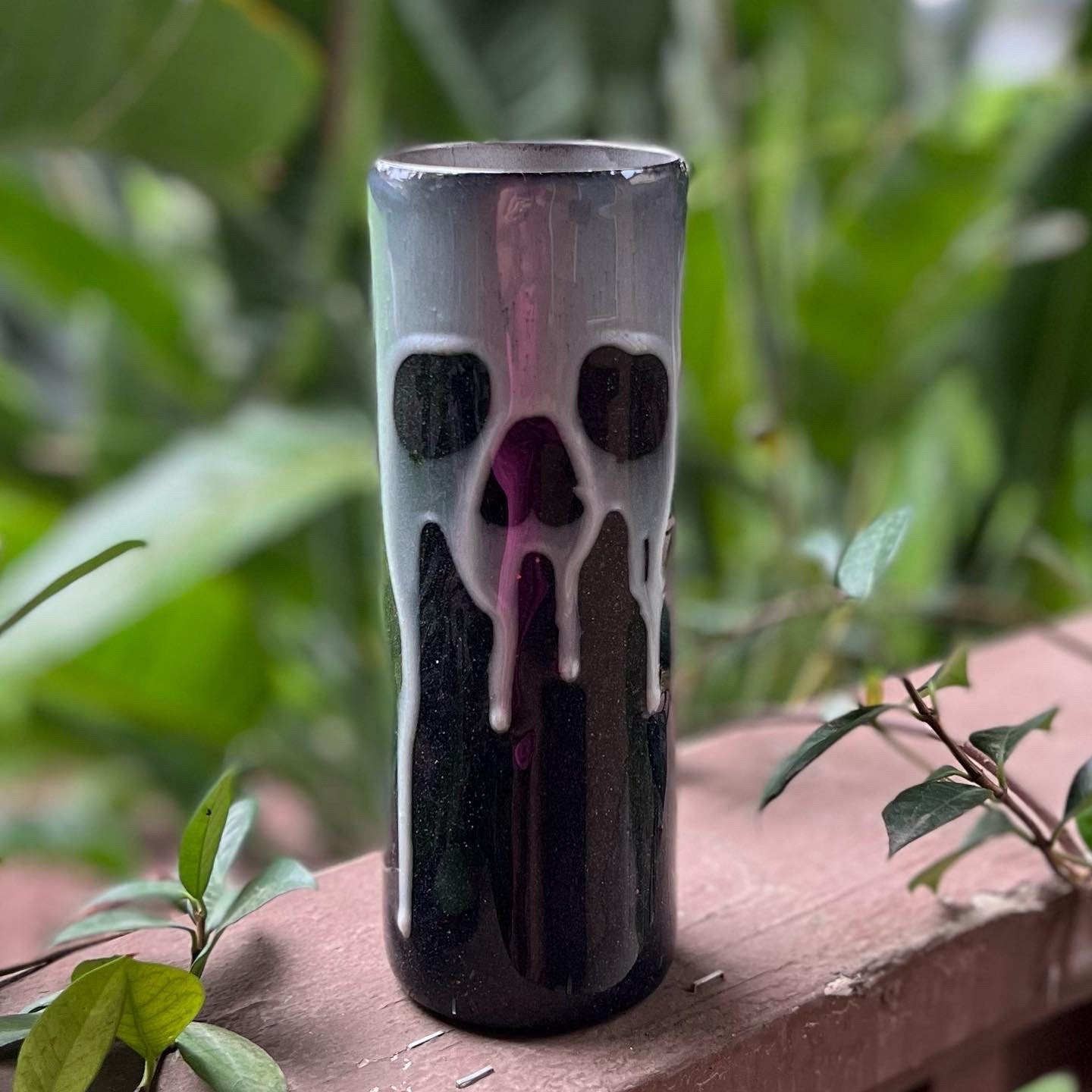 Halloween Skull Drip Tumbler With Straw