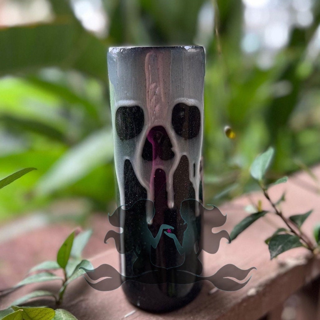 Halloween Skull Drip Tumbler With Straw