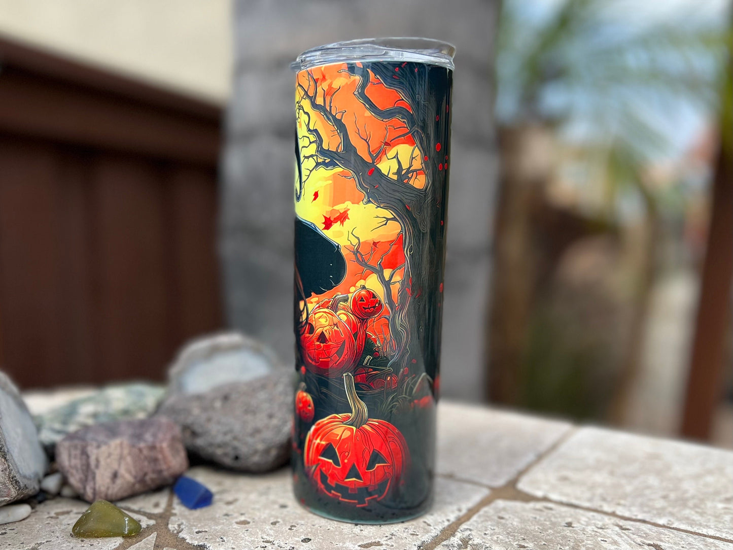 Spooky Halloween Jack O Lantern 20oz Tumbler With Straw