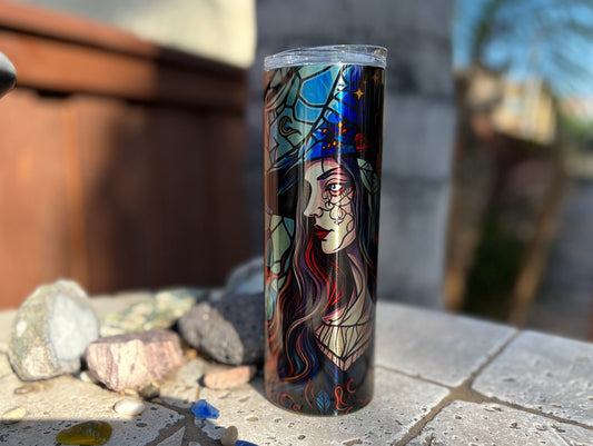 Stained Glass Witch 20oz Skinny Tumbler Gift Ideas