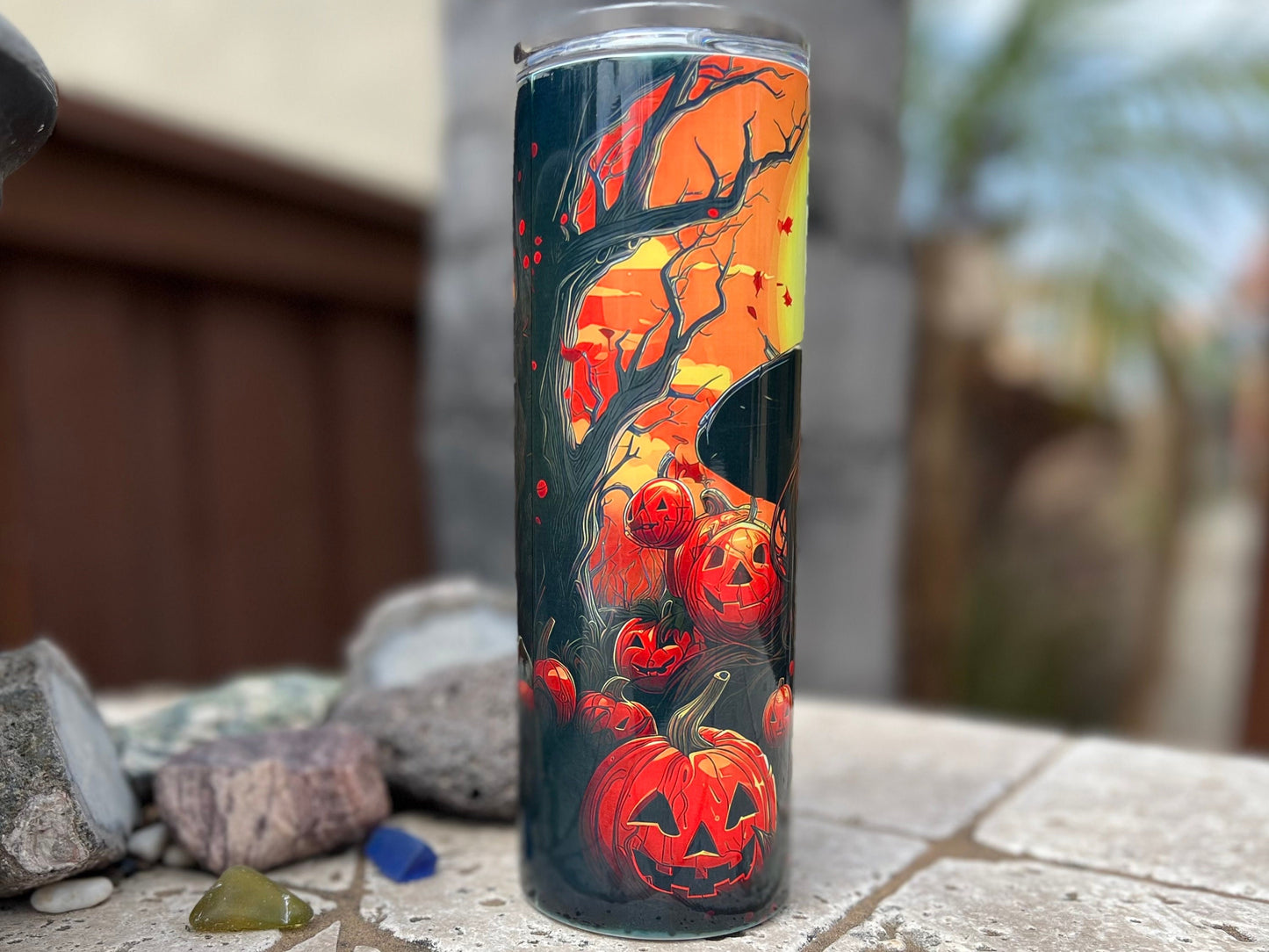 Spooky Halloween Jack O Lantern 20oz Tumbler With Straw