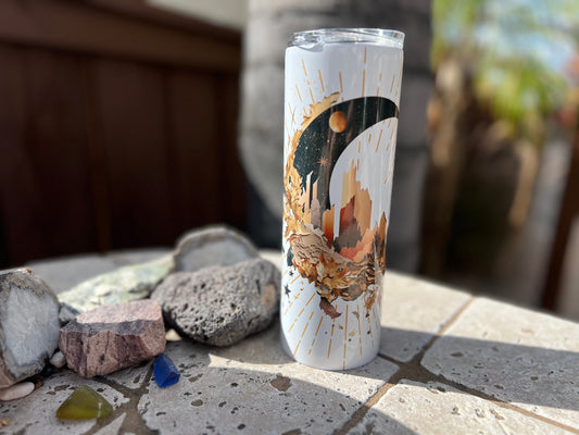 Mixed Media Celestial Moon 20oz Tumbler with Straw