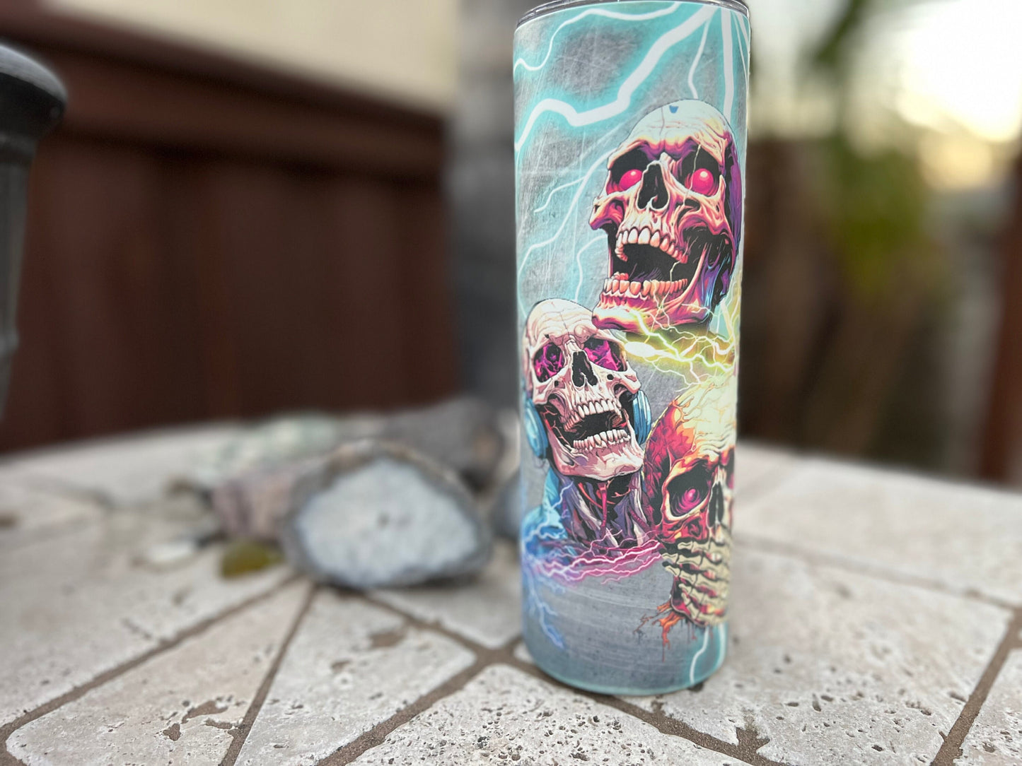 Glowing Skull Trio Hear No Evil, See No Evil, Speak No Evil 20oz. Tumbler