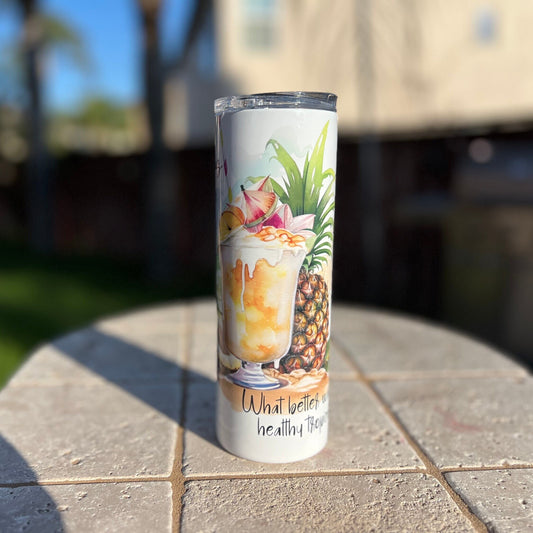 Pina Colada 20oz Skinny Custom Tumbler