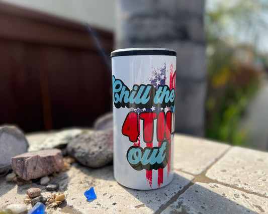 Chill The 4th Out Can Cooler, 4th of July Rocket Pop 14oz Tumbler