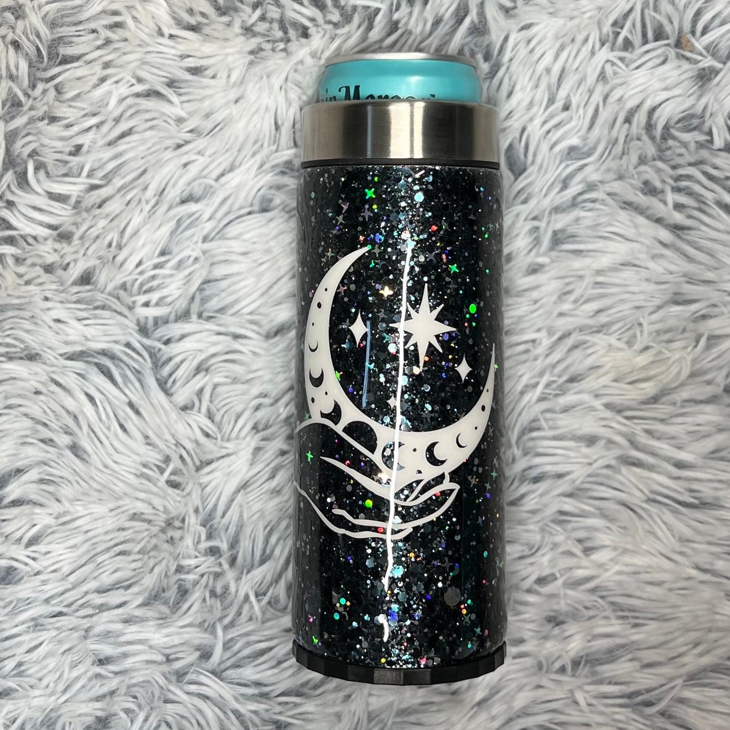 Moon Phase Epoxy Resin Skinny Can Cooler