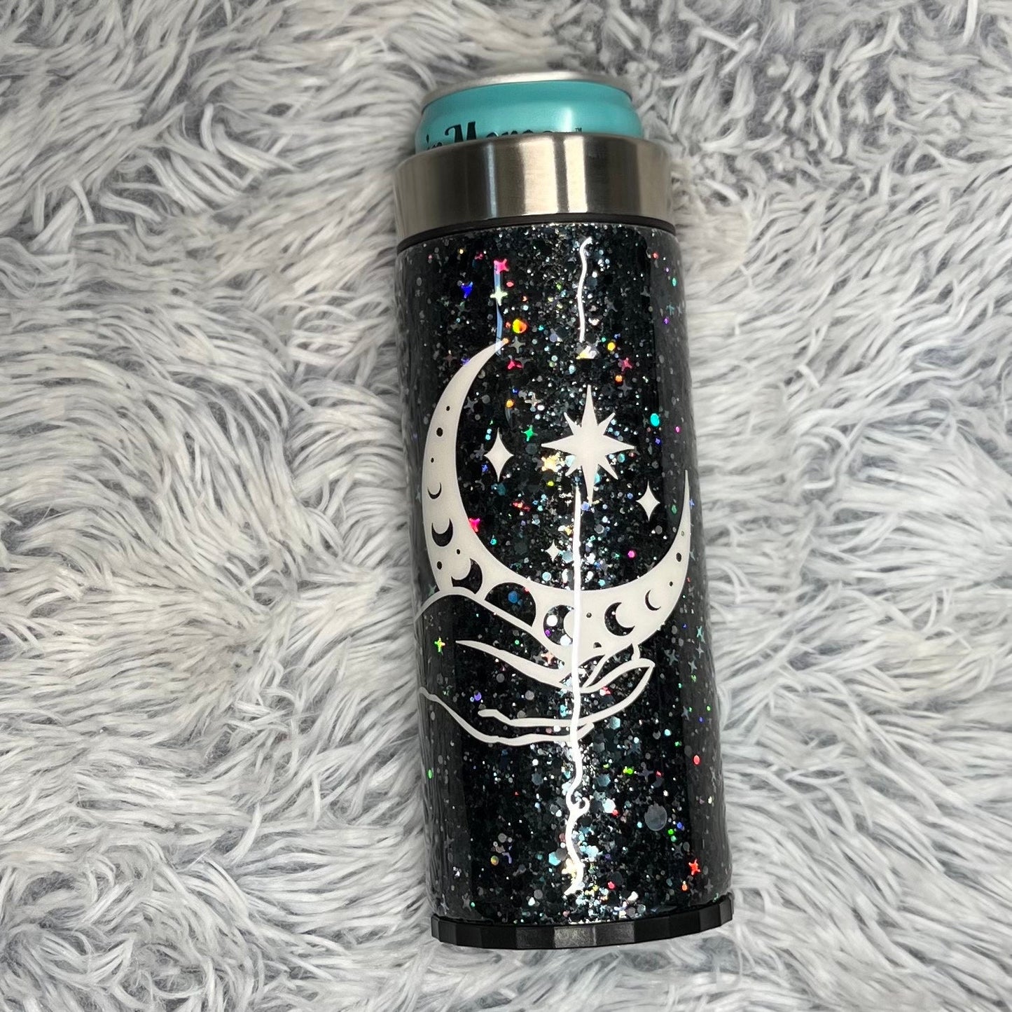 Moon Phase Epoxy Resin Skinny Can Cooler